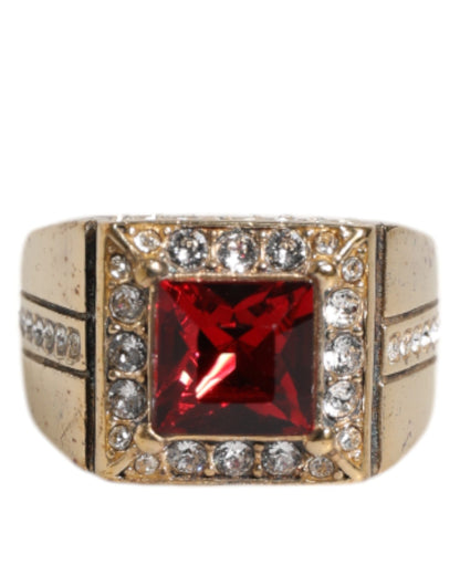 Dolce &amp; Gabbana – Goldfarbener Ring aus Sterlingsilber 925 mit Kristallen