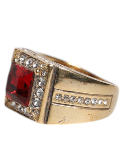 Dolce &amp; Gabbana – Goldfarbener Ring aus Sterlingsilber 925 mit Kristallen