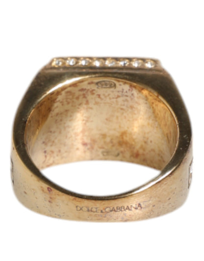 Dolce &amp; Gabbana – Goldfarbener Ring aus Sterlingsilber 925 mit Kristallen