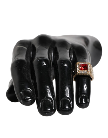 Dolce &amp; Gabbana – Goldfarbener Ring aus Sterlingsilber 925 mit Kristallen