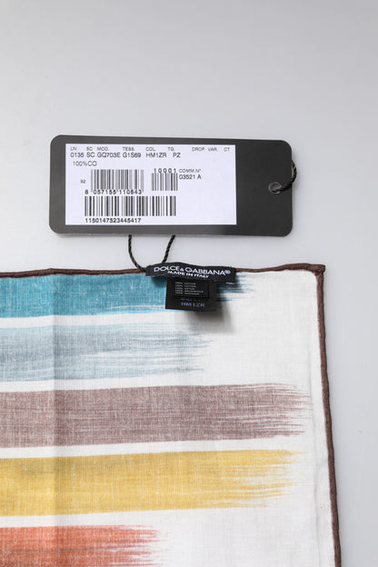 Dolce &amp; Gabbana – Quadratischer Foulard aus Baumwolle mit mehrfarbigen Streifen