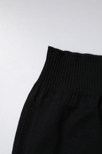 Dolce &amp; Gabbana – Schwarzer, gestrickter Halswärmer-Foulardschal aus Kaschmir