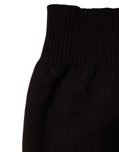 Dolce &amp; Gabbana – Brauner, gestrickter Halswärmer-Foulardschal aus Kaschmir