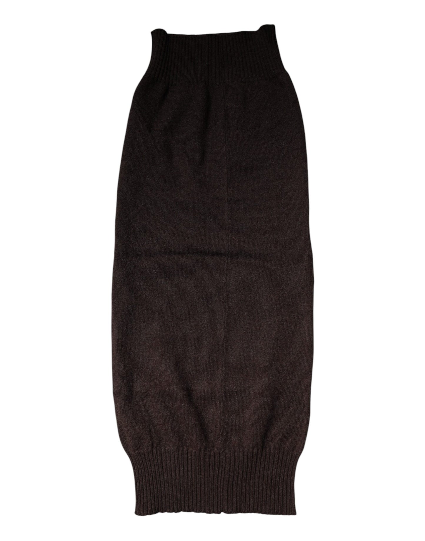 Dolce &amp; Gabbana – Brauner, gestrickter Halswärmer-Foulardschal aus Kaschmir