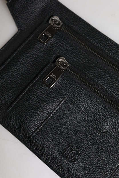 Dolce &amp; Gabbana – Umhängetasche aus schwarzem Kalbsleder