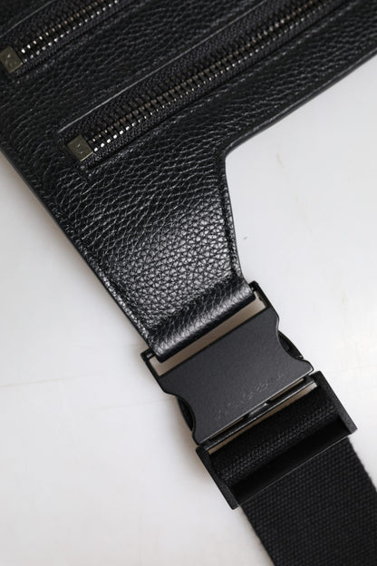 Dolce &amp; Gabbana – Umhängetasche aus schwarzem Kalbsleder