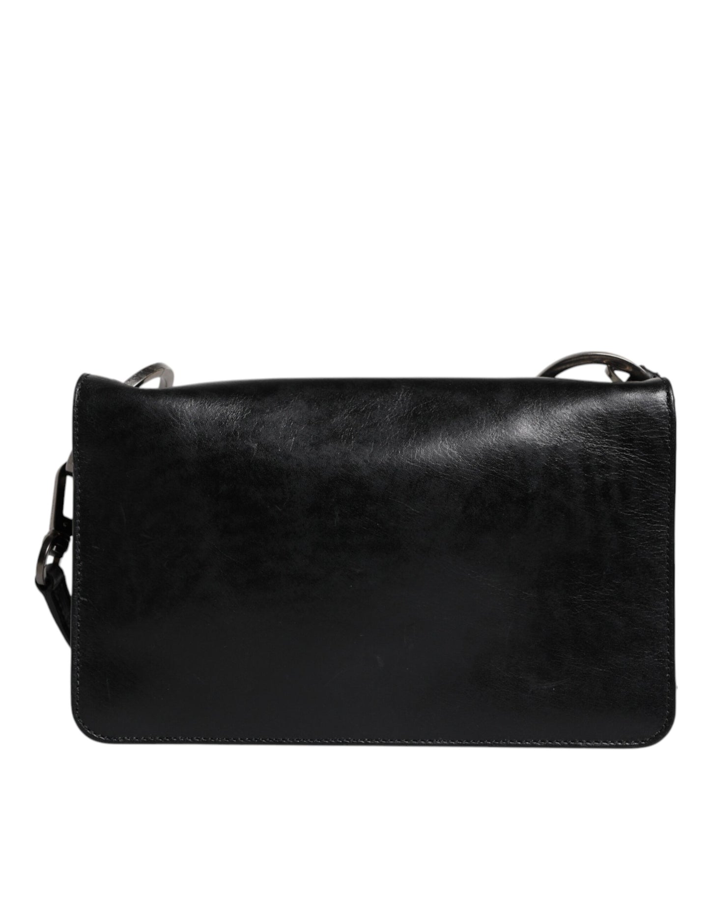 Dolce &amp; Gabbana – Schwarze Umhängetasche aus Leder mit Logo