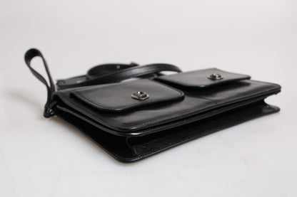 Dolce &amp; Gabbana – Schwarze Umhängetasche aus Leder mit Logo