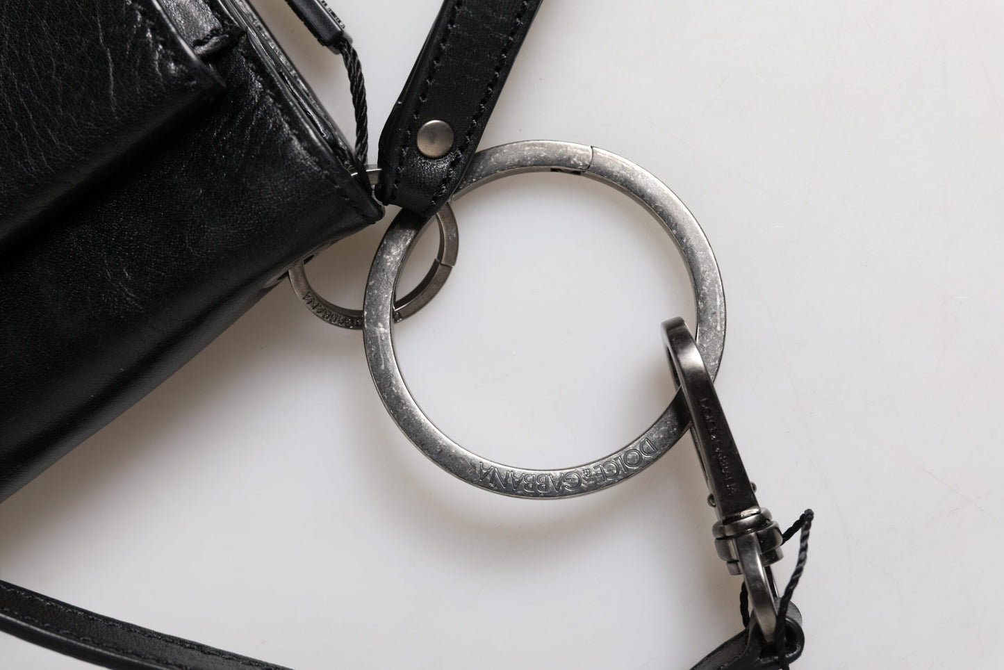 Dolce &amp; Gabbana – Schwarze Umhängetasche aus Leder mit Logo