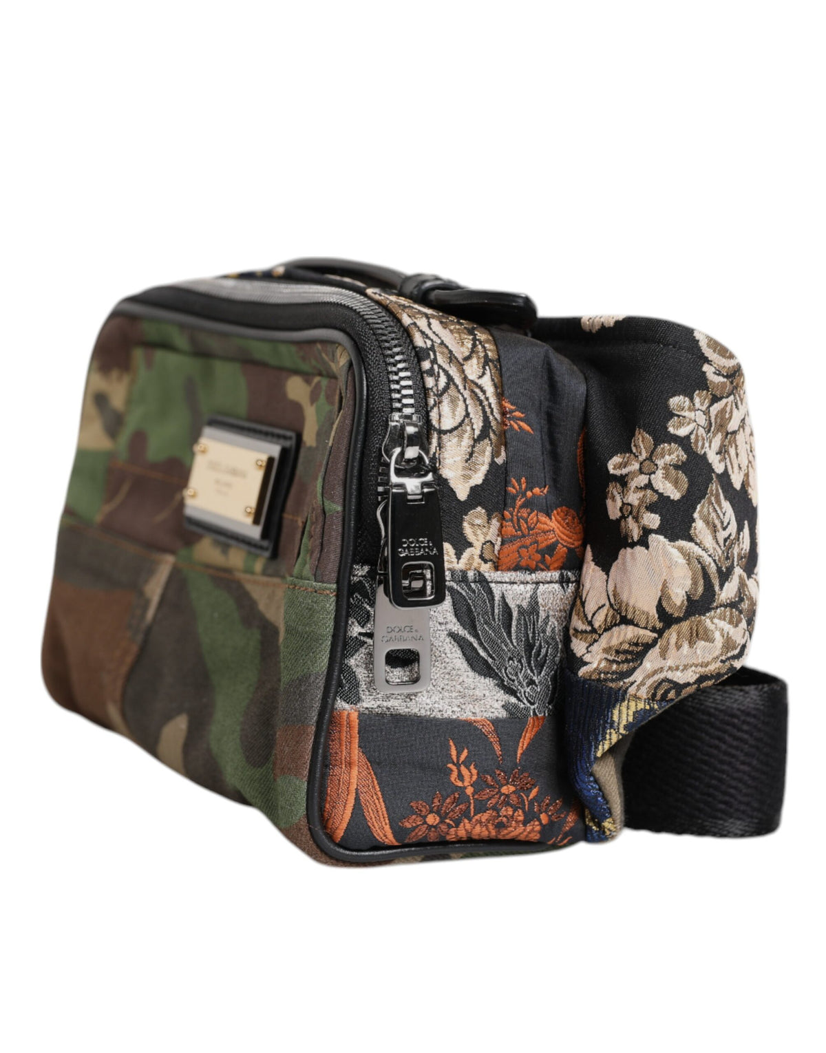 Dolce &amp; Gabbana – Mehrfarbige Gürteltasche mit Camouflage-Patchwork-Logo