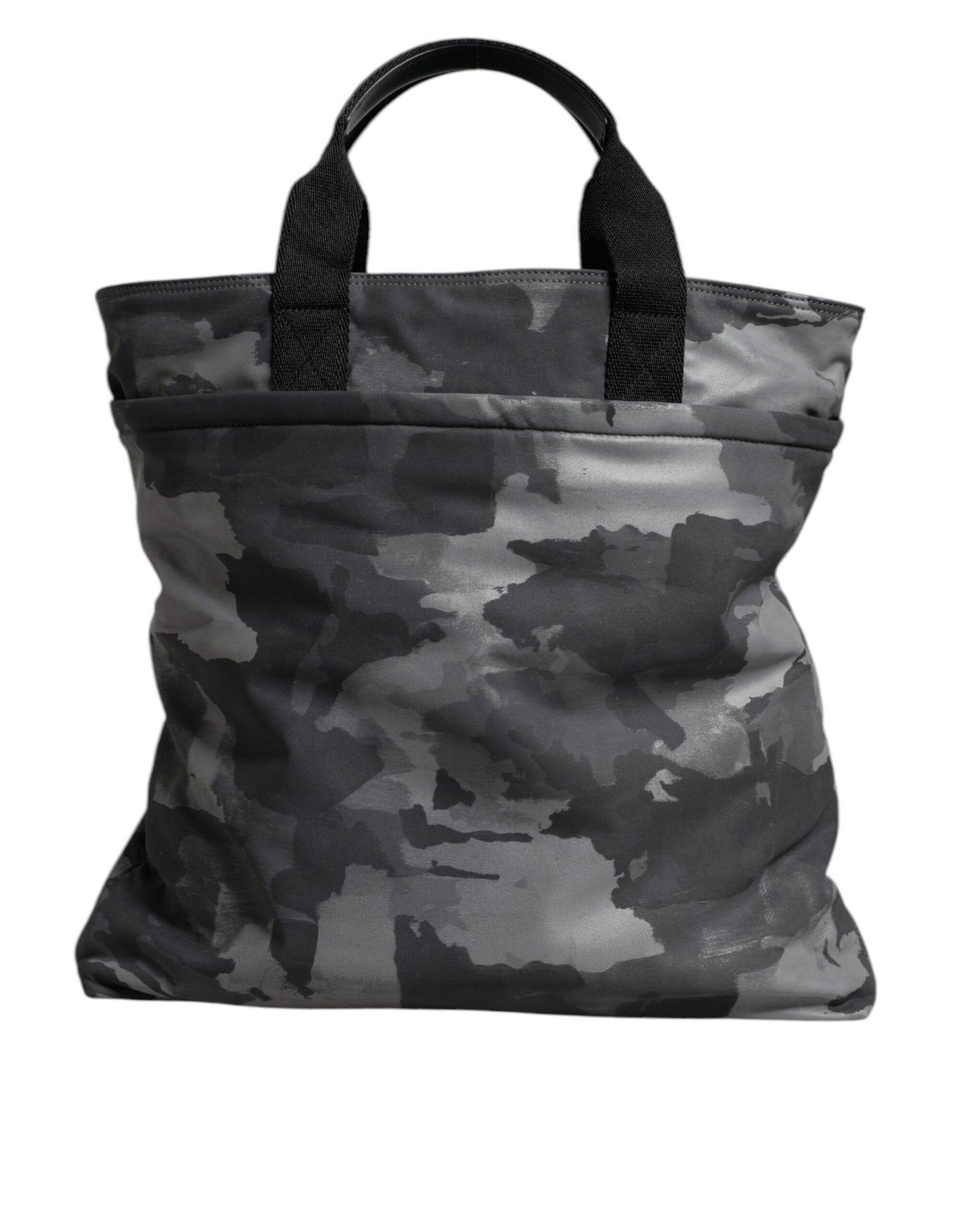 Dolce & Gabbana Gray Camo Cotton Multiple Compartments Tote Bag