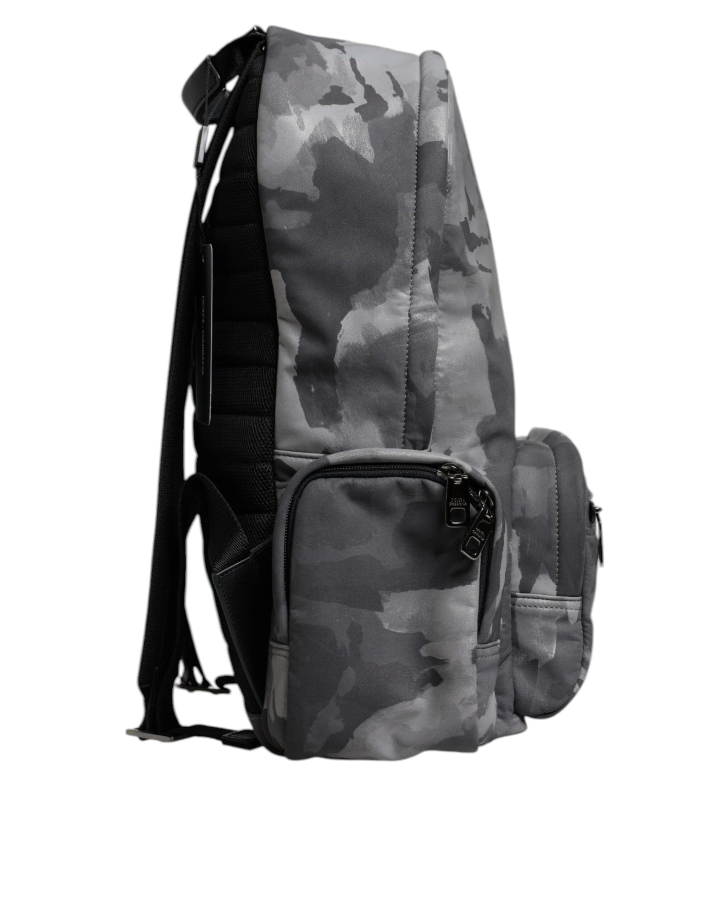 Dolce &amp; Gabbana Rucksacktasche aus grauer Baumwolle mit Camouflage-Logo