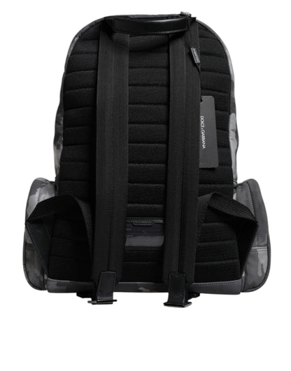 Dolce &amp; Gabbana Rucksacktasche aus grauer Baumwolle mit Camouflage-Logo