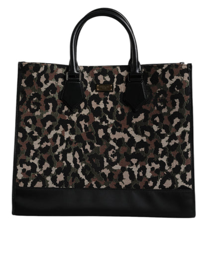 Dolce & Gabbana Multicolor Leopard Shopping Tote Shoulder Bag