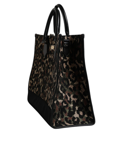 Dolce & Gabbana Multicolor Leopard Shopping Tote Shoulder Bag