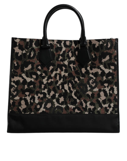 Dolce & Gabbana Multicolor Leopard Shopping Tote Shoulder Bag