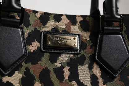 Dolce & Gabbana Multicolor Leopard Shopping Tote Shoulder Bag