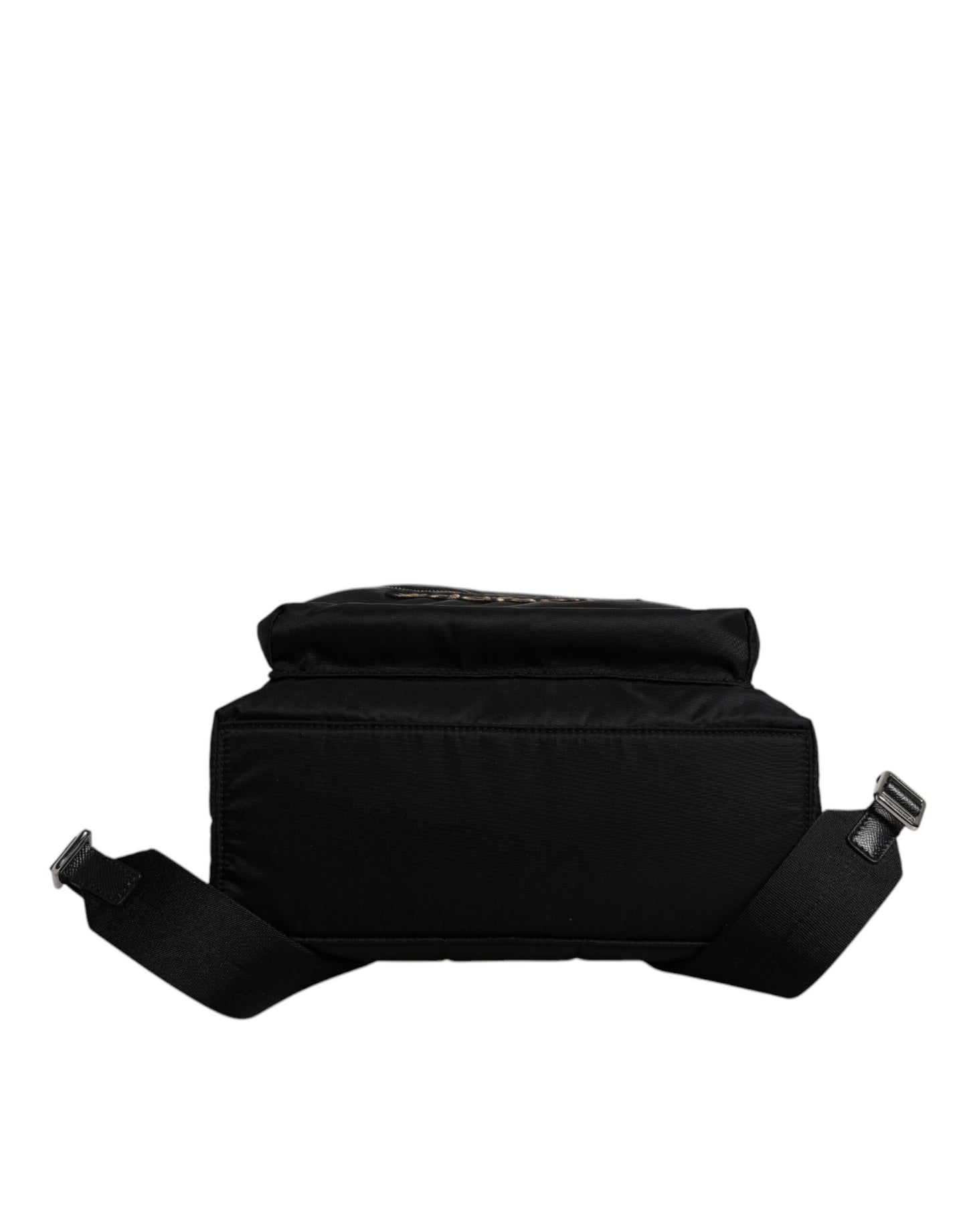 Dolce &amp; Gabbana – Rucksack „VULCANO“ aus schwarzem Nylon #DGFAMILY mit Verzierung