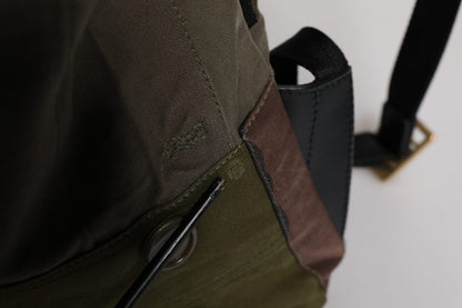 Dolce &amp; Gabbana Militärgrüner Patchwork-Rucksack