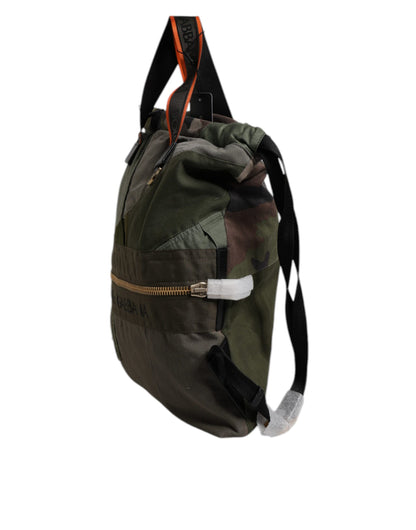 Dolce &amp; Gabbana Militärgrüner Patchwork-Rucksack