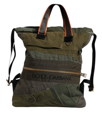 Dolce &amp; Gabbana Militärgrüner Patchwork-Rucksack