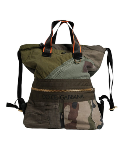 Dolce &amp; Gabbana Militärgrüner Patchwork-Rucksack