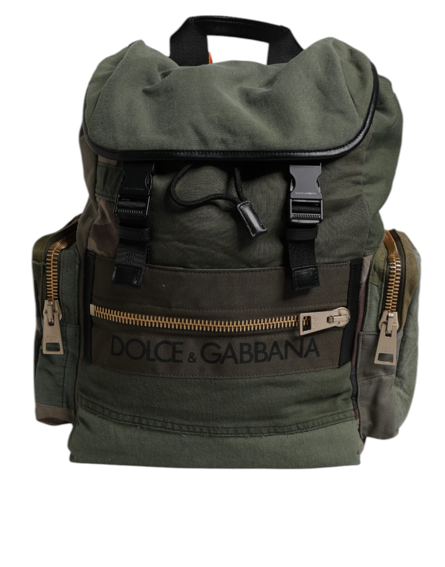 Dolce &amp; Gabbana Militärgrüner Patchwork-Reiserucksack