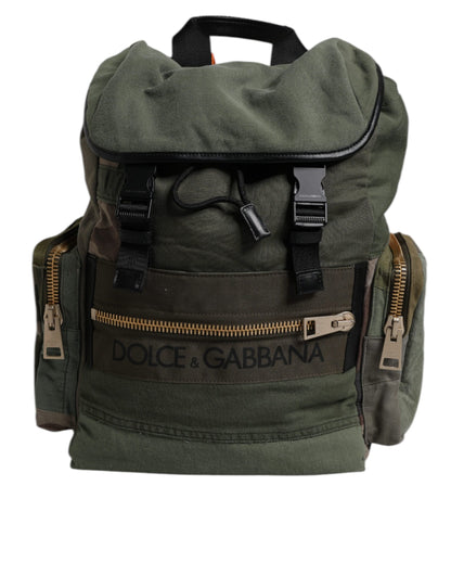 Dolce &amp; Gabbana Militärgrüner Patchwork-Reiserucksack
