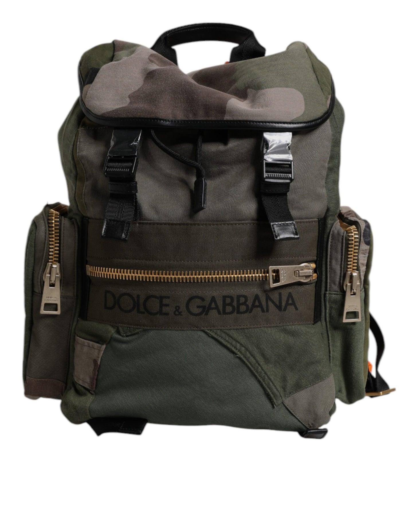 Dolce &amp; Gabbana Militärgrüner Patchwork-Reiserucksack