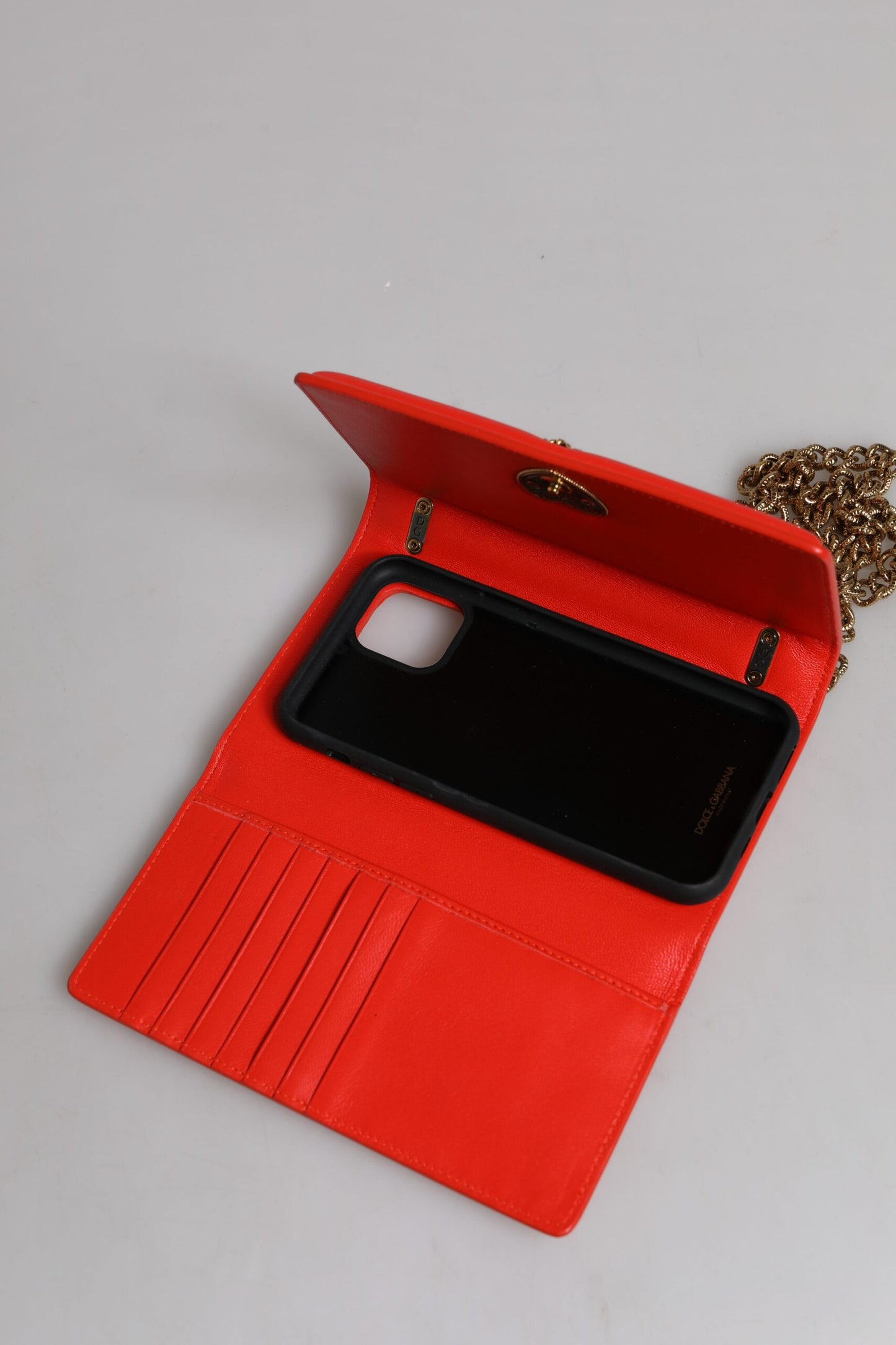 Dolce &amp; Gabbana – Rote, gesteppte Devotion-Umhängetasche mit Handyhülle und Kette