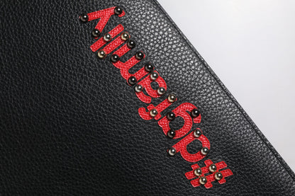 Dolce &amp; Gabbana – Schwarze Clutch aus verziertem Leder #DGFamily