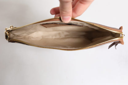 Dolce &amp; Gabbana – Schultertasche aus Leder mit Kettenriemen in Braun mit Leopardenmuster