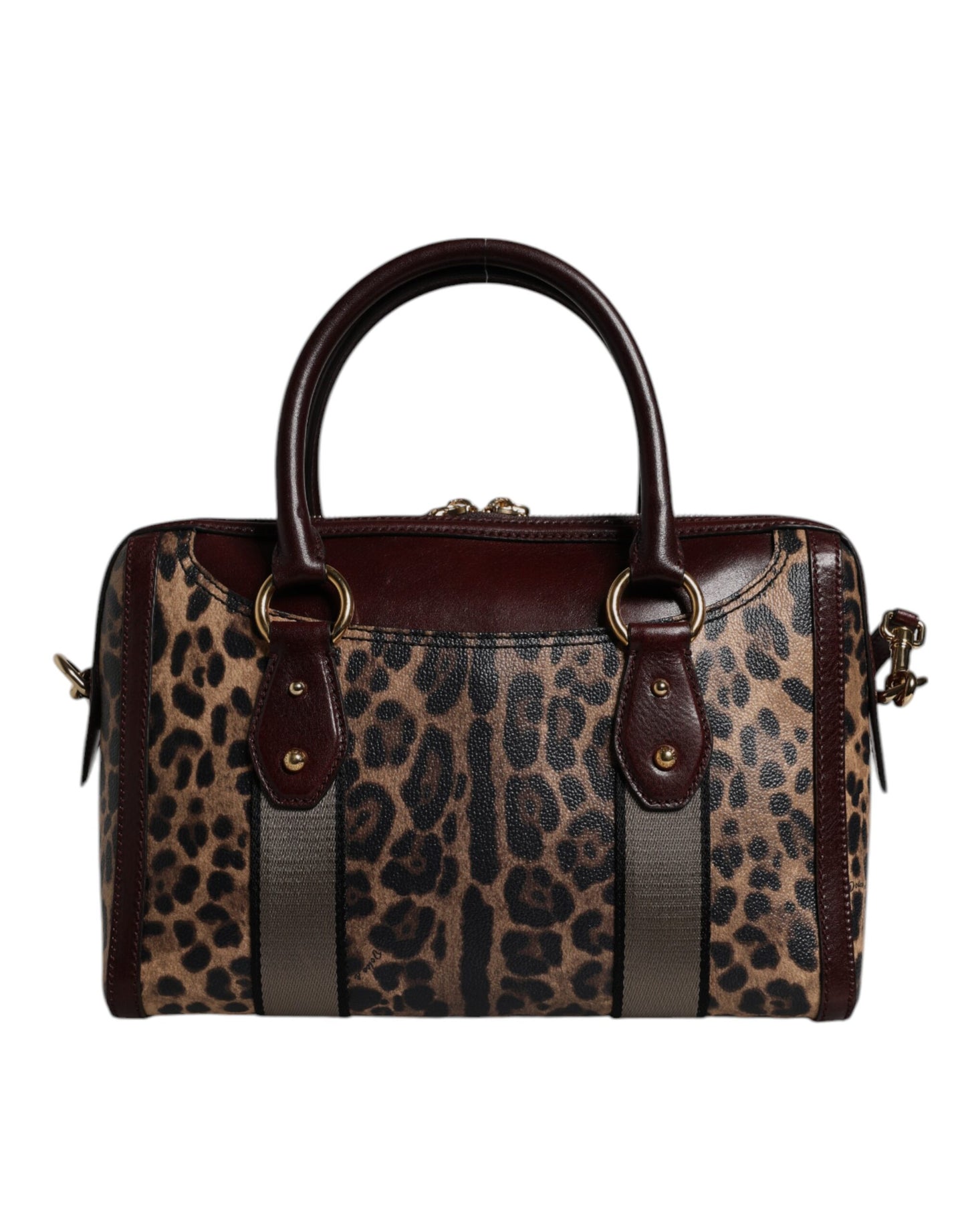 Dolce &amp; Gabbana – Reisetasche aus braunem Leopardenleder mit Schultergurt