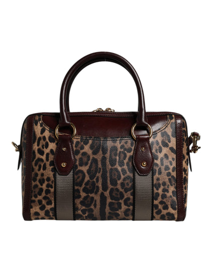 Dolce &amp; Gabbana – Reisetasche aus braunem Leopardenleder mit Schultergurt