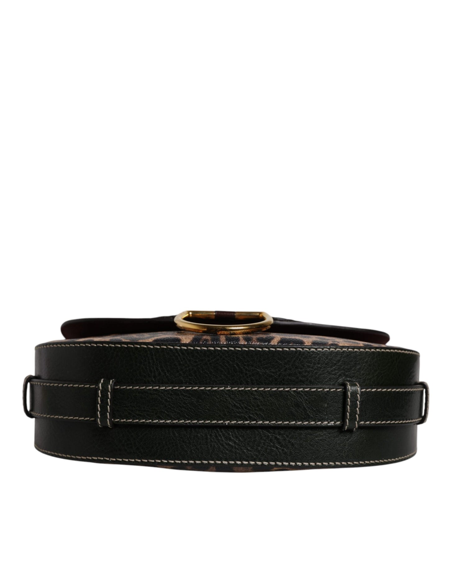 Dolce &amp; Gabbana Schultertasche aus Leder mit Leopardenmuster in Schwarz und Braun