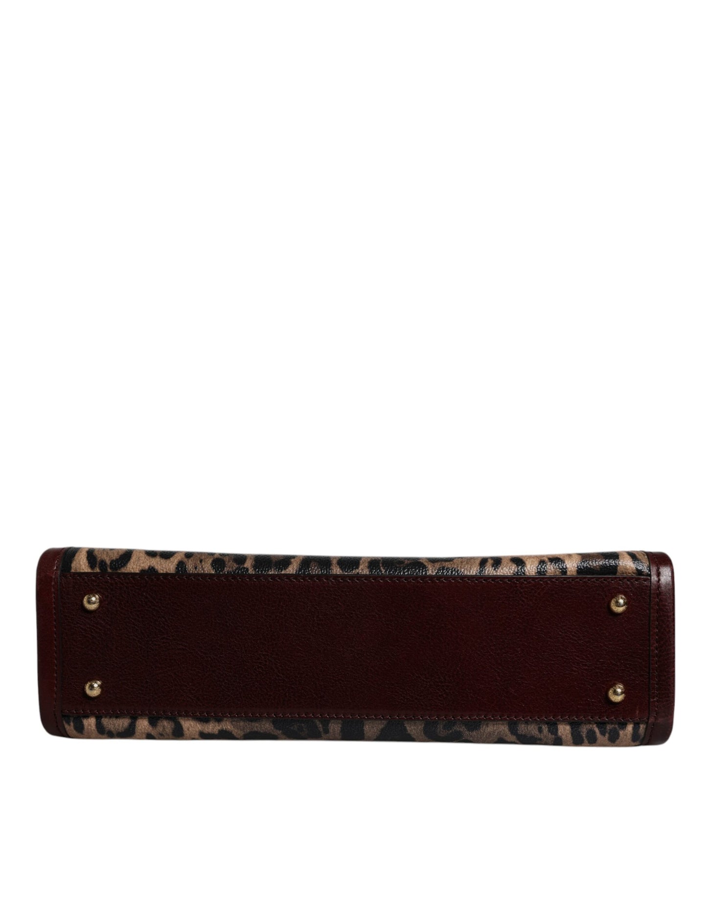 Dolce &amp; Gabbana – Tragetasche aus braunem Leder mit Leopardenmuster und Schulterriemen