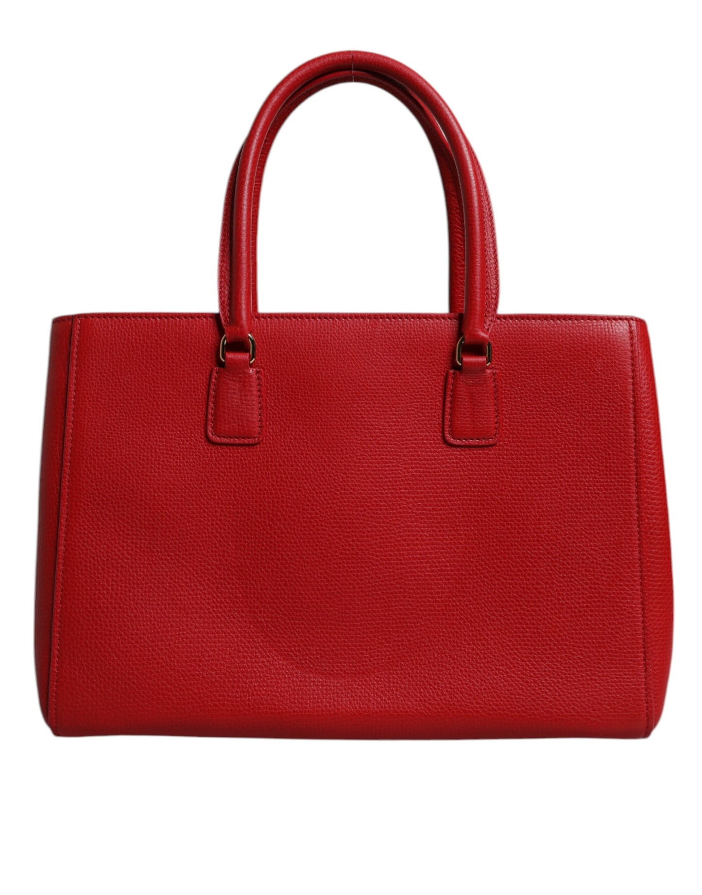 Dolce &amp; Gabbana – Rote Kalbsledertasche mit Logo-Schild und Henkel