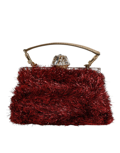 Dolce &amp; Gabbana – Abend-Clutch „VANDA“ aus Rotgold mit Lametta-Kristallen