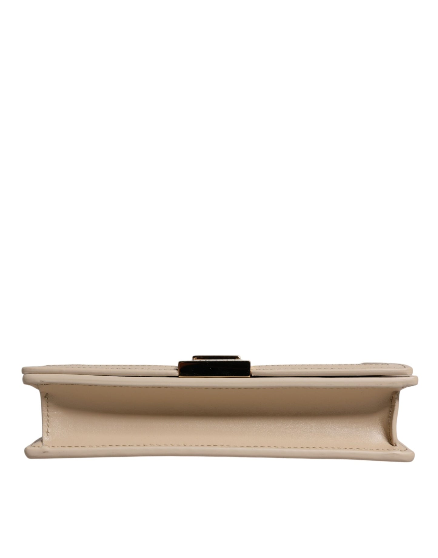Versace – Umhängetasche aus Kalbsleder mit goldener Kette in Beige