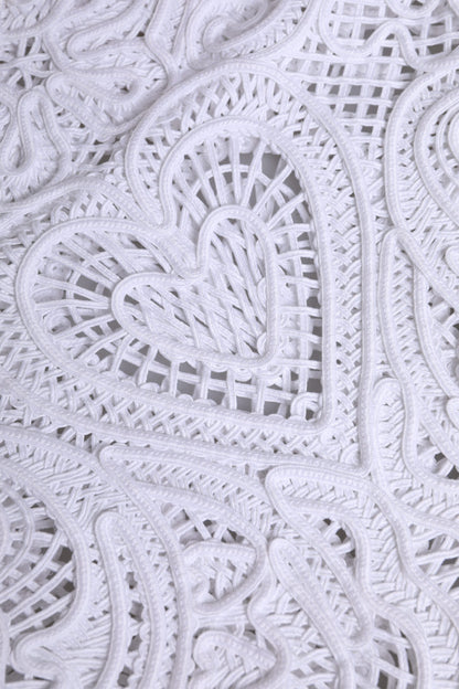 Dolce & Gabbana White Cordonetto Lace Beatrice Tote Shopping Bag