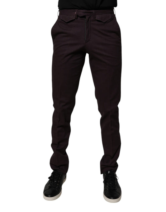 BENCIVENGA Brown Pure Cotton Slim Fit Men Dress Pants