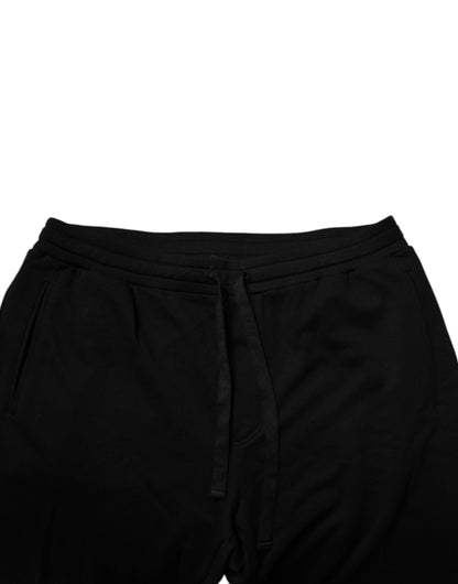Dolce &amp; Gabbana – Schwarze Jogginghose aus Baumwolle mit Kronenlogo