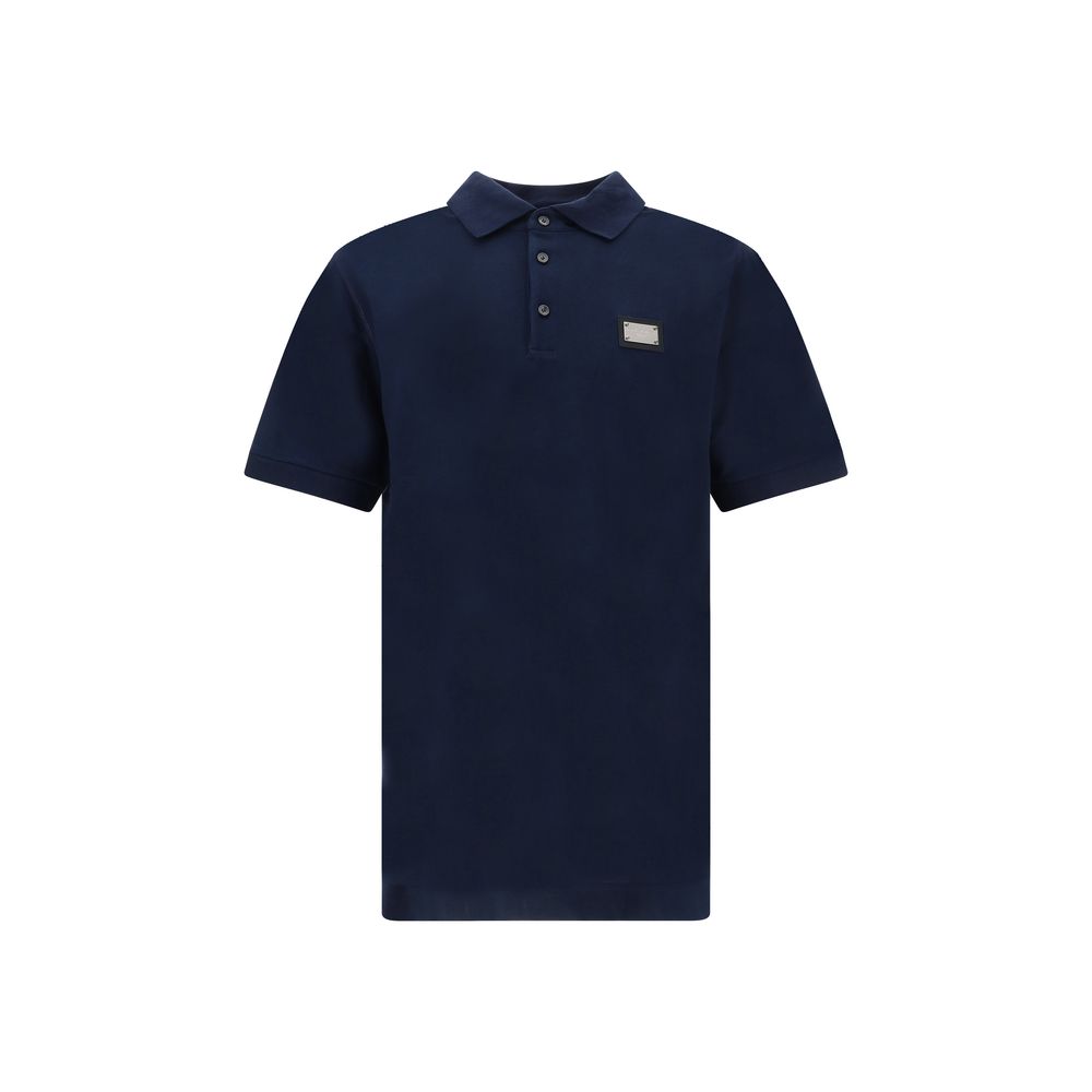 Dolce &amp; Gabbana Poloshirt aus blauer Baumwolle