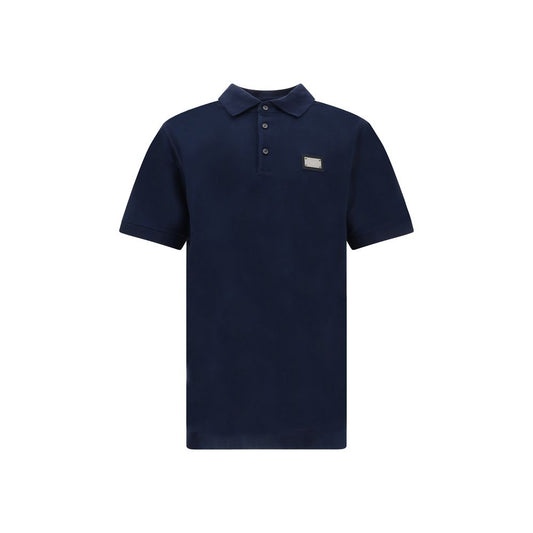 Dolce &amp; Gabbana Poloshirt aus blauer Baumwolle
