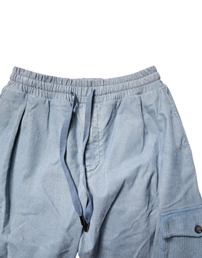 Dolce &amp; Gabbana Hellblaue Cargo-Jogginghose aus Baumwolle für Herren