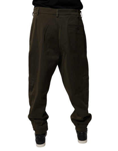 Dolce &amp; Gabbana Dunkelbraune Cargohose aus Baumwolle