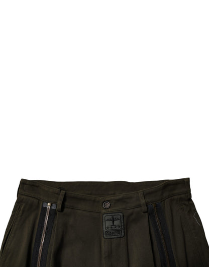 Dolce &amp; Gabbana Dunkelbraune Cargohose aus Baumwolle