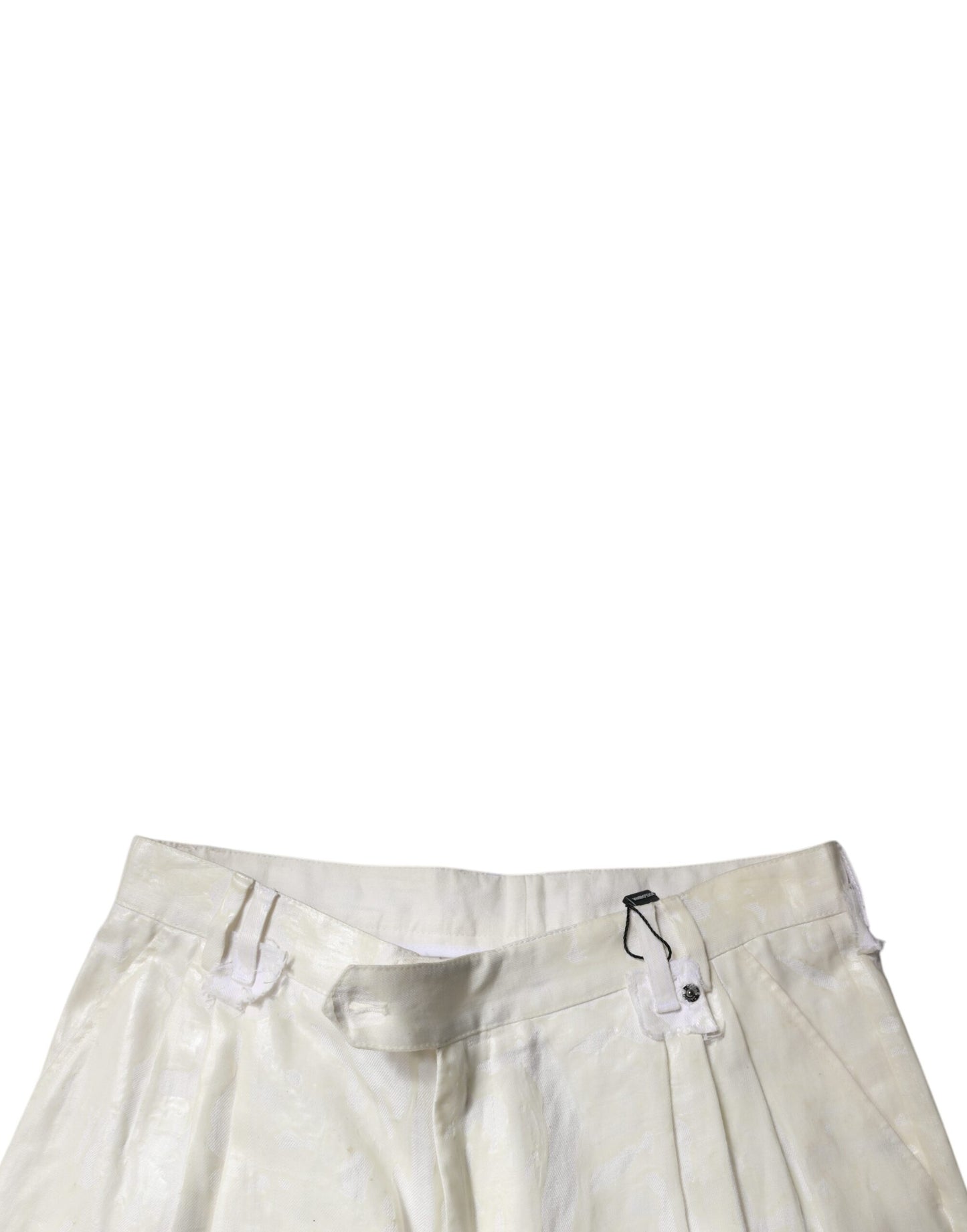 Dolce &amp; Gabbana – Weiße, gerade Jeans aus Leinen mit mittlerer Taille für Herren