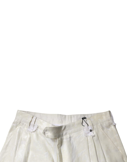 Dolce &amp; Gabbana – Weiße, gerade Jeans aus Leinen mit mittlerer Taille für Herren