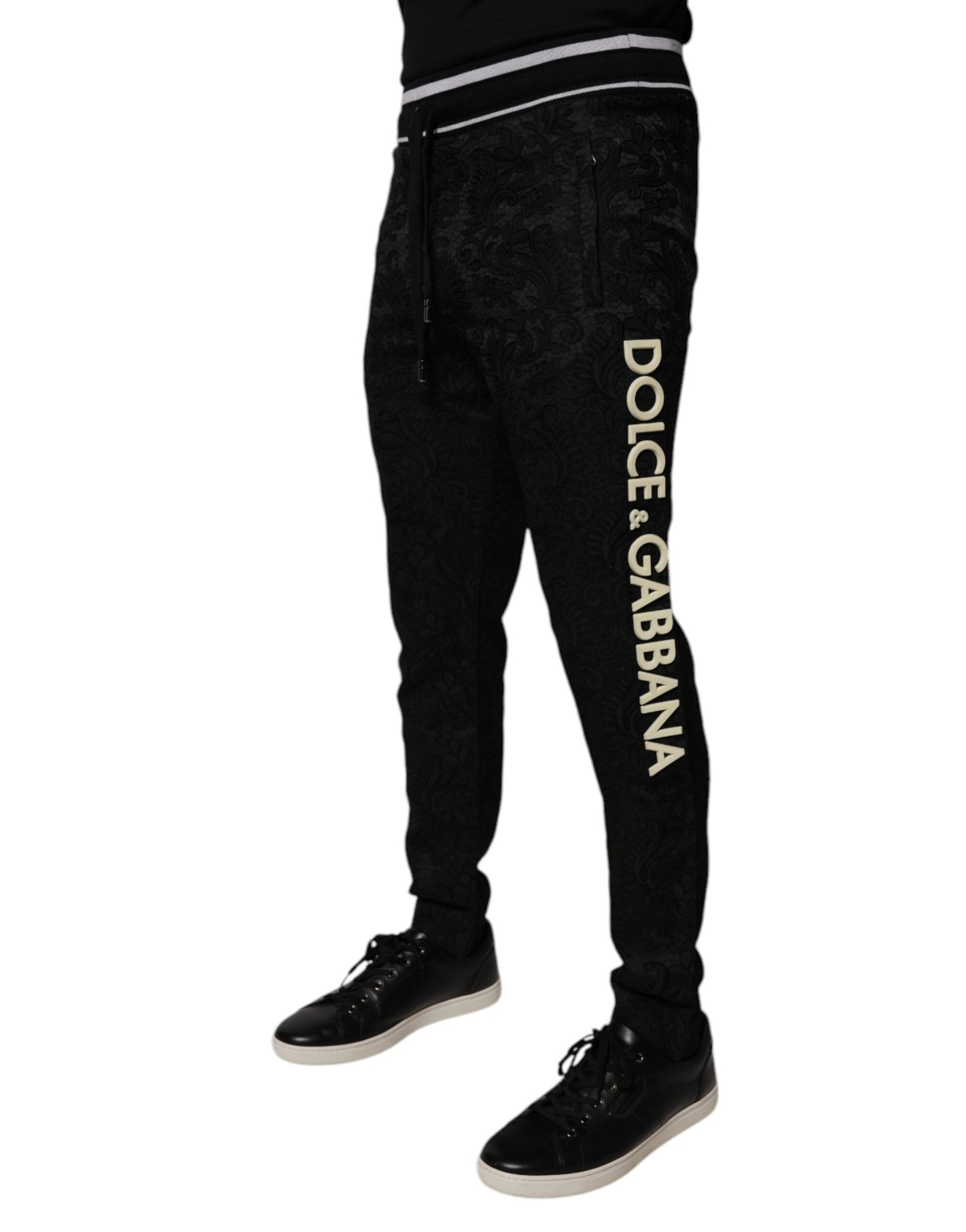 Dolce &amp; Gabbana Schwarze Jogginghose mit mittlerer Taille für Herren